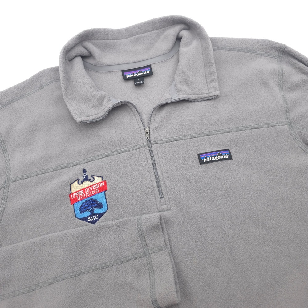 Patagonia Mens Large Gray Synchilla Micro D 1/4 Zip Fleece Pullover SMU
